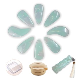 MUYIYANG Guzheng Nail，Zither finger picks,Set with Finger Tape ，Nail Plate and Storage Box- Complete Accessories Kit for String Instrument Players（jade green）