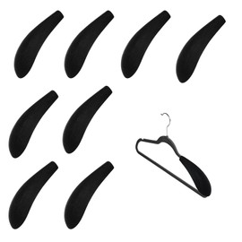 Hanger Shoulder Foam,Hangerr Protectors for Garments,8pcs Hangerr Shoulderr Rest Velvet Hangers Non Slip Hangers Shoulder Pads Clothes Racks Flocking Black