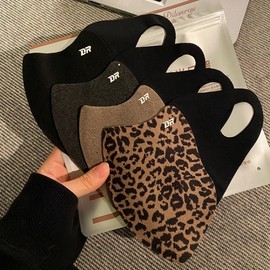 New Autumn/Winter 3D Thermal Fleece-Lined Seamless Mask - Eye Protection, UV Block, Color Block Leopard Print (One Size, Refined) Gray Color Block 20ea
