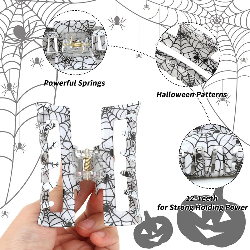 Halloween Hair Claw Clips for Women Irregular & Square 3Pcs
