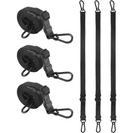 80 Inch Adjustable Carabiner Bungee Cords with 190 Lbs Max Break Strength - Adjust from 45" to 80" - Heavy Duty Flat Carabiner Bungee Straps with Upgraded Hooks for Tents, Cargo, Luggage, etc (4 Pcs)