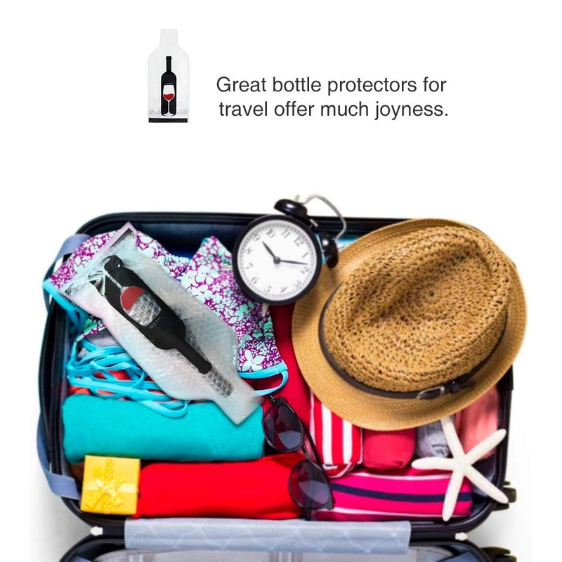 LIVEBAY 5 Pack Reusable Wine Bag for Travel Wine Bottle