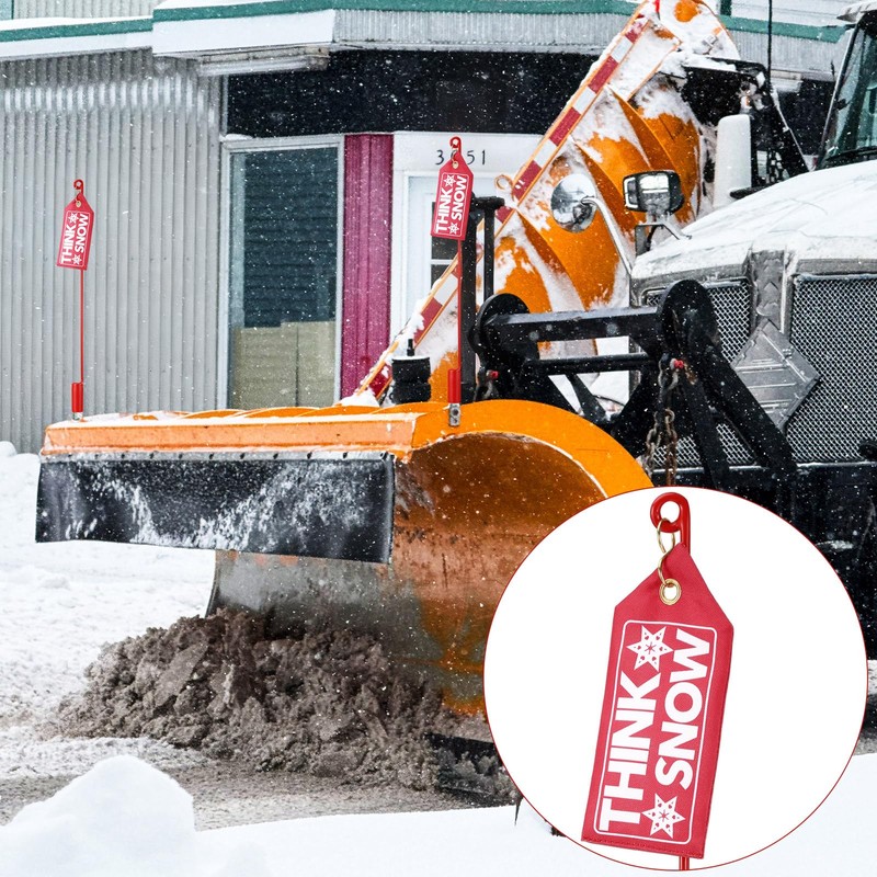 4 Pack Think Snow Flags with S-Hooks, Snow Plow Blade
