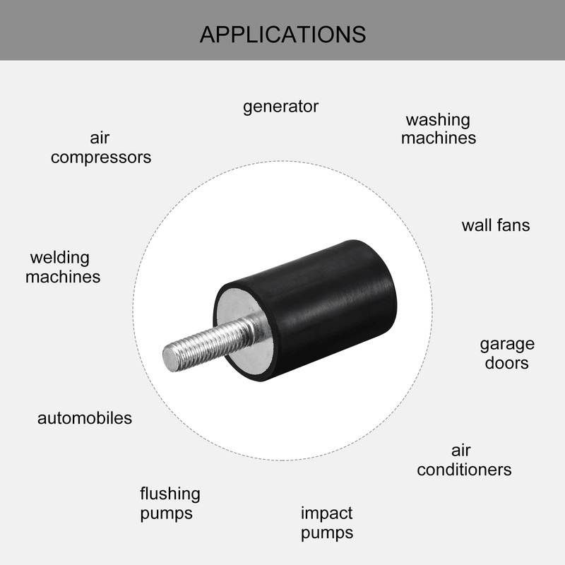 sourcing map 4 pieces rubber mounts M6 male/female vibration insulator