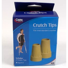Carex Crutch Tips 2 Ct Beige 7/8 in Extra Tread Fits Most Standard Size Crutches