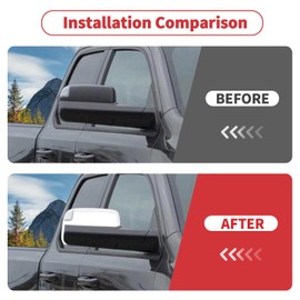 Linskip Driver and Passenger Side Mirror Cover with Side Protection Compatible with Ram 2500/3500 2019 2020 2021 2022, Door Mirror Bezel Caps for Ram 2500 3500 Exterior Accessories(White)