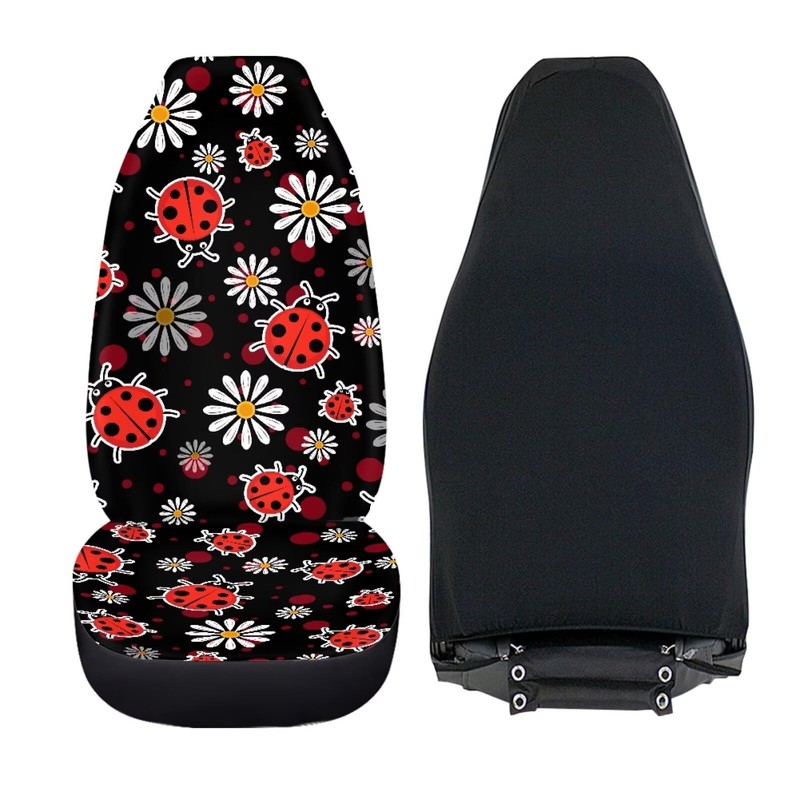 Bulopur Daisy Ladybug Car Seat Covers Front Seats Only for