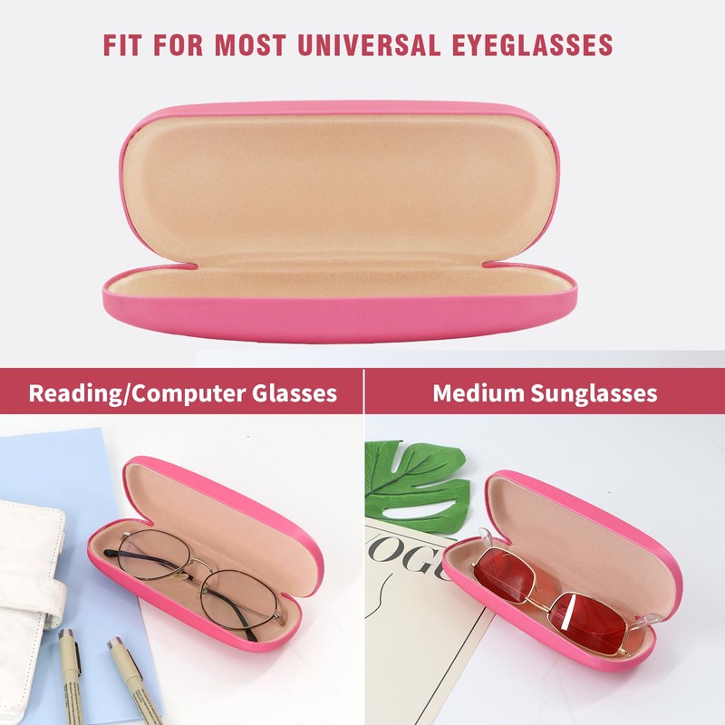 Marvolia Glasses Case Hard Shell - PU Leather Eyeglass Case