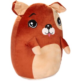 SQUISHBRUBIES Hugo the Dog - 35 cm Cuddly Toy - Super Soft Plush Stuffed Toy - Plush Toy for Cuddling, Gift and Collecting - Brown