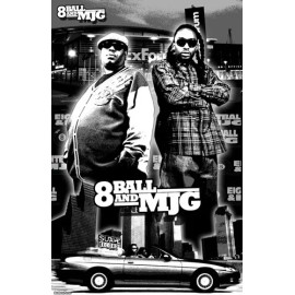 8 BALL & MJG  11x17  "Black Light" Poster