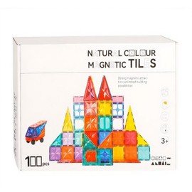 Generic 100 Piece Set 100pcs Magnet Building Tiles Clear Magnetic 3D Blocks Construction Playboards, Creativity Beyond Imagination, Inspirational, Recreational, Educational Conventional