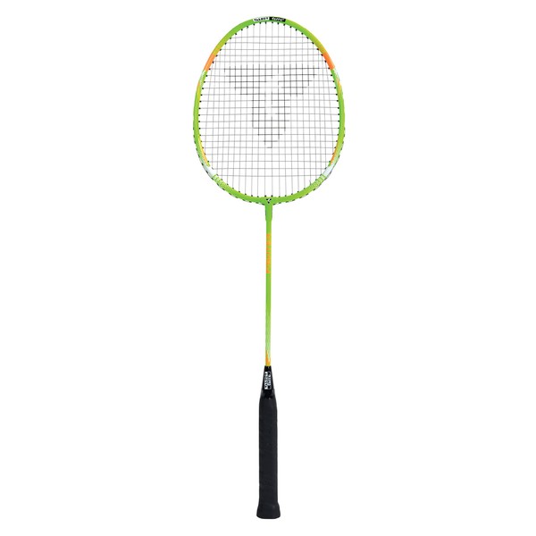 Talbot Torro Badminton Racket Fighter, for Beginners, Robust and Hardened Steel Shaft, Lightweight Aluminum Head, Green/Orange, 429807