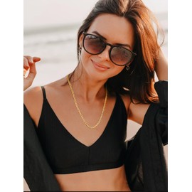 U7 6mm Diamond Cut Cuban Link Chain for Men Women, 18K Gold Plated Stainless Steel Solid Hip Hop Jewelry Fashion Curb Chains 22 Inch