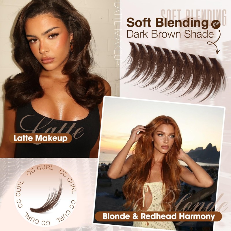 Mavphnee Brown Lash Clusters – Wispy Fluffy Individual Eyelash Extensions