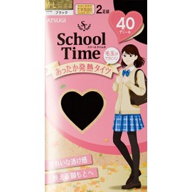 Atsugi FP80422P School Time, School Tights, 40 Denier, Girls', Black