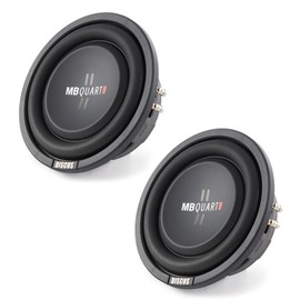 MB Quart DS1-204 8 Inch 400 Watt MAX 200 Watt RMS 4 Ohm Dual Voice Coil, Shallow Slim Subwoofer Speaker Pair for Car Audio Sound System