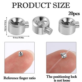 20pcs Silver Crimp Beads for Jewelry Making, Multiple-Use Bead Stopper Copper Positioning Spacer Beads for Necklaces Bracelets End Fittings