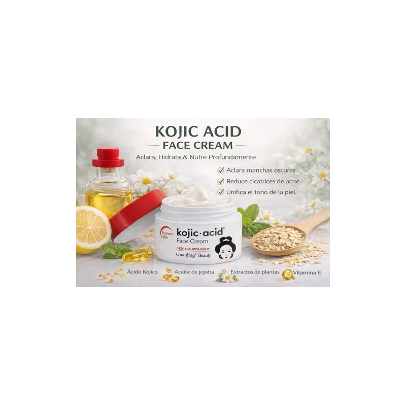 Crema Facial Ácido Kójico + Mascarillas, Manchas Paño Y Sol