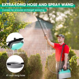 HAUSHOF Battery Powered Sprayer 1.35 Gallon/5L Rechargeable w/Adjustable Nozzles