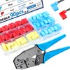 smseace 91pcs Right Angle Spade Connectors with Flag Terminal Crimper