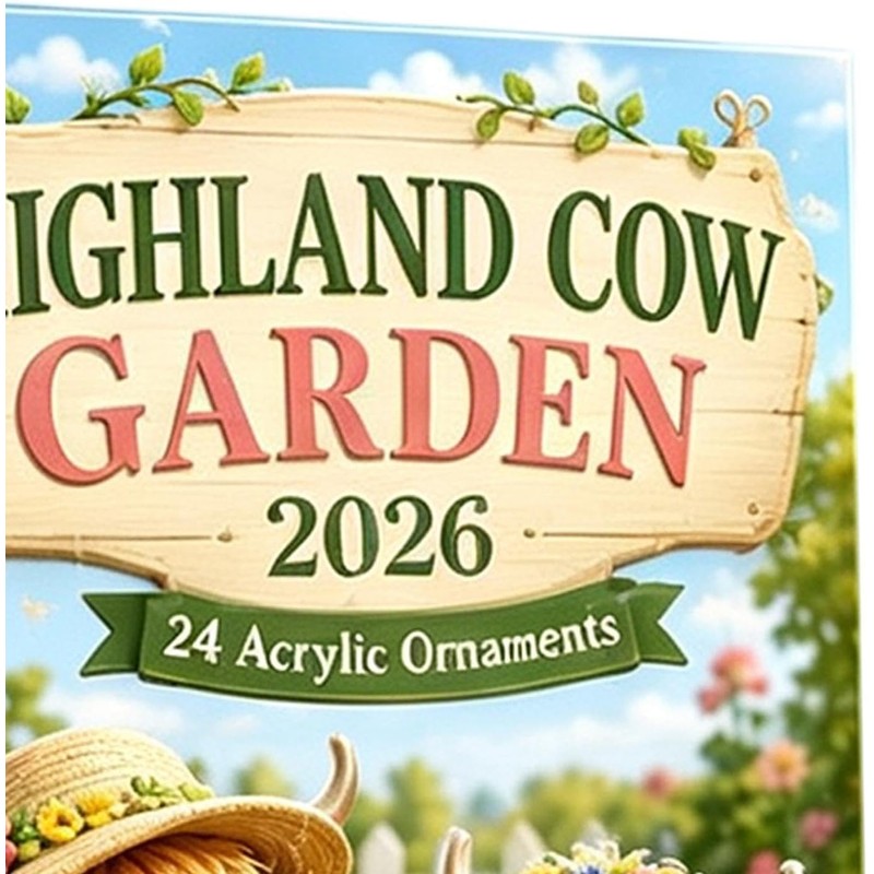 Calendario de Adviento con Adornos de Vacas Escocesas para una