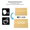 GEARONIC Digital Alarm Clock Wooden Alarm Clock Wood Modern Triangle