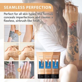 2Pcs Leg Effect Waterproof Makeup, Long-Lasting, Natural Leg Coverage, Body Foundation to Cover Vein, Tattoo and Flaw (02#Medium, 2Pcs)