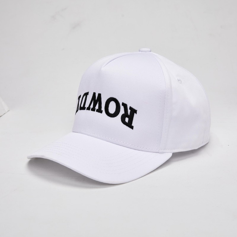 Solid Vintage Snapback Hat - Rowdy (Upside Down) - White