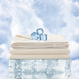 COTTEBED Cooling Comforter for Twin/Twin XL Bed Ivory, Double Sided Cold Q-Max 0.5 Spandex Fabric, Ice Cool Blanket for Hot Sleeper Silky Soft Lightweight Summer Quilt for College Dorm Kids Girl Boy