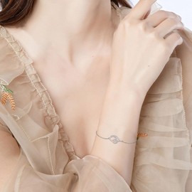 DAYLINLOVE Tulip Bracelet 925 Sterling Silver Tulip Flower Bracelets Tulip Jewelry Gifts for Women Mom Tulip Lovers