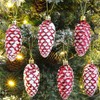 Pack of 10 Glitter Christmas Tree Pendants, Shiny and Glittering