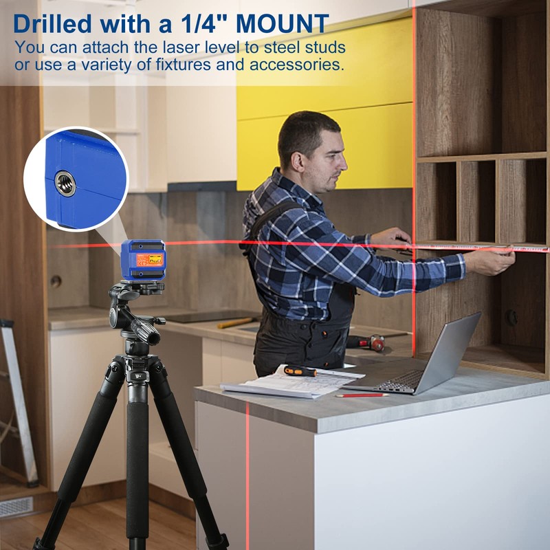 Laser Level 33-50 Feet Self-Leveling Line Lasers with Horizontal &