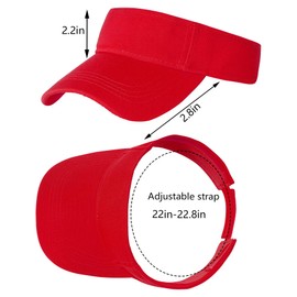 Marrywindix 1 Piece of Red Sport Wear Athletic Visor Sun Sports Visor Hat Visor Adjustable Cap for Women and Men (One Size)
