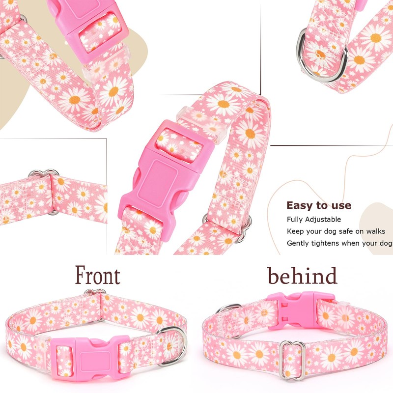 Girl Dog Collars for Large Dogs,Female Dog Collars with Pink