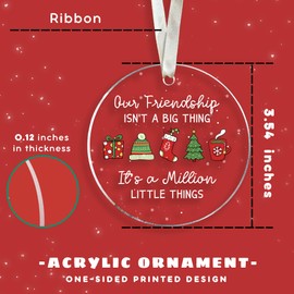 Best Friend Ornaments for Christmas Tree - Best Friend Christmas Ornaments, Best Friend Ornaments for Women, Bestie Ornaments, Friendship Christmas Ornaments - Bestie Gifts - Acrylic Bestie Ornament