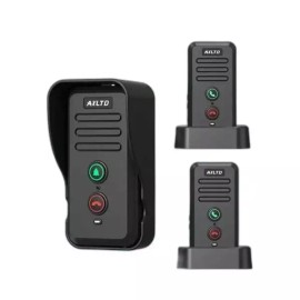 Intercom 무선인터폰 양방향 현관 사무실 호출기 인터콤 주택 대문 [Q. T1810 블랙 외부 1개 내부 1개] Wireless Intercom Two-Way Door Office Caller Intercom Housing Gate [Q. T1810 Black 1 External 1 Internal]