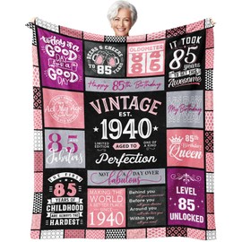 85th Birthday Gifts for Women Throw Blanket 60" x 50", Best Gifts for 85 Year Old Woman, 85 Year Old Birthday Gifts for Women, 1940 Birthday Gifts, 85th Birthday Gift Ideas, 85th Birthday Decorations