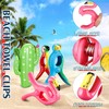 8 Pcs Beach Towel Clips Flamingo Parrot Beach Chair Clips