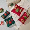 Baccessor Red Velvet Embroidery Christmas Pillow Cover 18x18 Set of