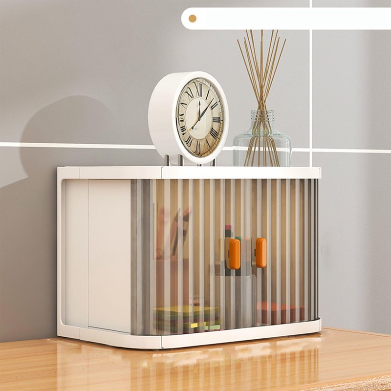 Gsycle Stackable Makeup Organizer Drawers, Foldable Plastic Storage Boxes Clear