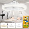 LEOONER Socket Fan Light with Remote,10" Small Ceiling Fans with