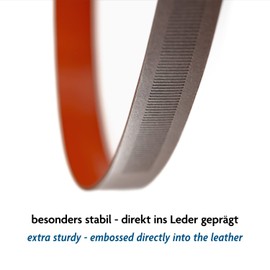 Fa.Volmer ® Men's Genuine Leather Belt with Ratchet Automatic Buckle | Width: 35 mm, Waist Size: 125 cm | Can be Shortened | Strap Colour Cognac | Model Series ATG, 04-cog-torino