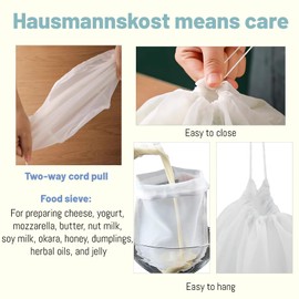 Pack of 8 Cheese Cloth, Nut Milk Bags, Reusable, Straining Cloth for Cheese, Tofu, Yogurt, Nut Milk, Juice, Wine, Coffee, Ideal for Health-Conscious and DIY Foods