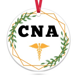 7.6CM for CNA Certified Nursing Assistant Ornament Christmas 2025 Nurse Ornament Gift for CNA Christmas Retirement Birthday Nursing Week Gifts for Women Men Nurse Nursing Xmas Tree Decoration