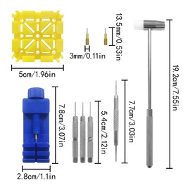 HAIKING Watch Band Link Remover Tool, 11 Sets Blue Watch Repair Tool Kit for Watch Strap Repair, Adjustment, Replacement Sizing