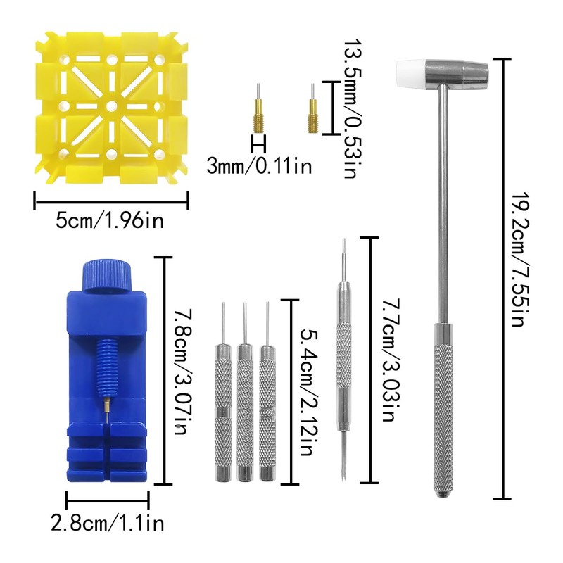 HAIKING Watch Band Link Remover Tool, 11 Sets Blue Watch