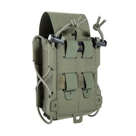 Tasmanian Tiger TT Universal Pouch M Universal Pouch for Magazines, GPS, Radios, Drinking Bottles; Molle System, Bungee Cord, Lid Height-Adjustable and Removable, Olive