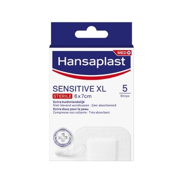 Hansaplast Sensitive XL Sterile 6x7 cm 5 strips