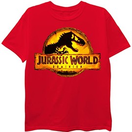Jurassic World Boys Dominion Logo T-Shirt, Red, 8