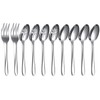 HOMQUEN 10-Piece Serving Flatware Silverware Set,Stainless Steel Serving Utensil Set,Include